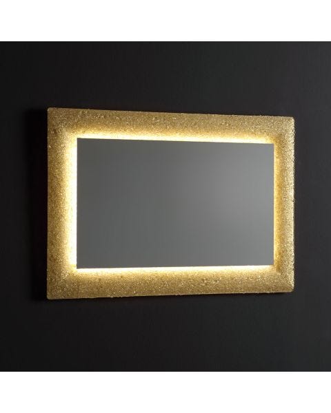 Spiegel mit vergoldetem Gussglasrahmen 90x62