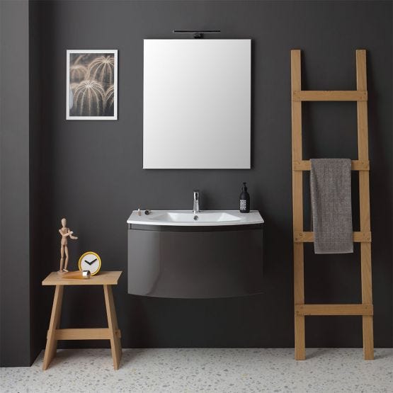 Composizione mobile bagno curvo antracite