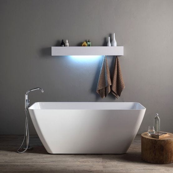 Freistehende Badewanne in Mineralguss elegant und modern