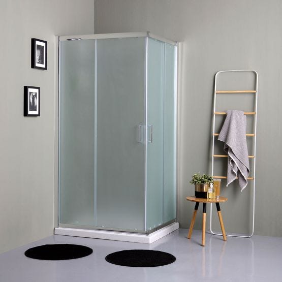 Box doccia rettangolare 90x70 con ante in vetro temperato satinato