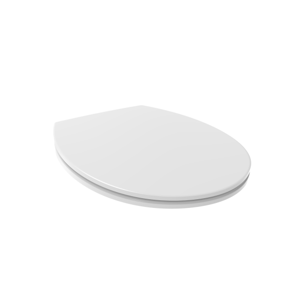 Toilettensitz oval mit universellen Scharnieren in Weiß