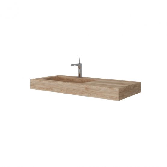 Lavabo bagno hpl da 100cm vasca sx rovere miele