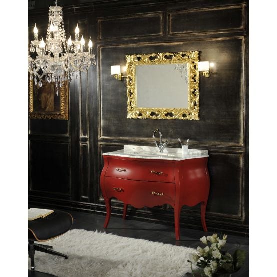 Badezimmerschrank Barock-Stil rot