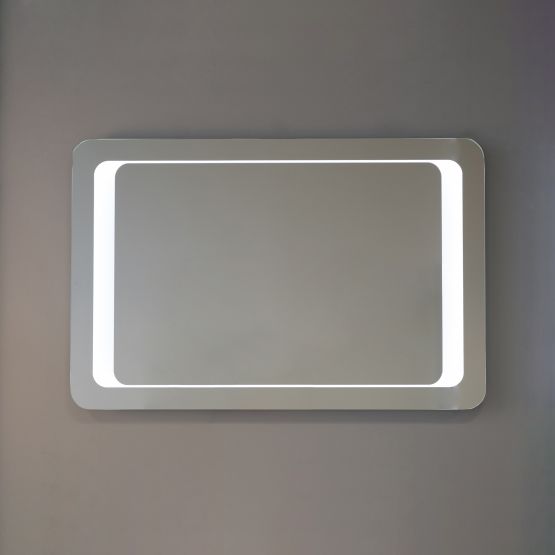 Spiegel mit sandgestrahltem Rahmen mit Led Leuchten 90x60
