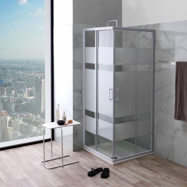 GLASDEKOR QUERSTREIFEN 80X80CM VOLLRAHMEN | VENERE