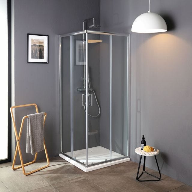 70 X 70 CM DUSCHKABINE MIT SICHERHEITSGLAS UND PROFILFARBE CHROM  | LUNA