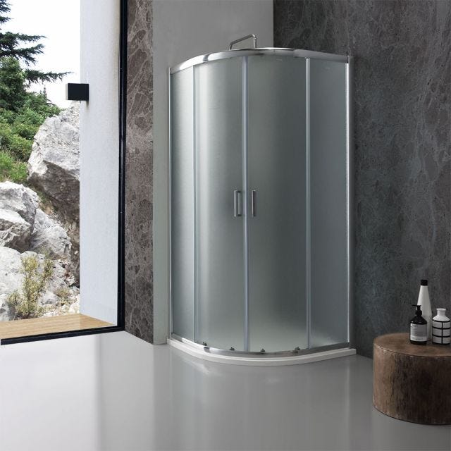 90×90 CM RUNDDUSCHE AUS STRUKTURIERTEM 6 MM EINSCHEIBEN-SICHERHEITSGLAS | GIADA