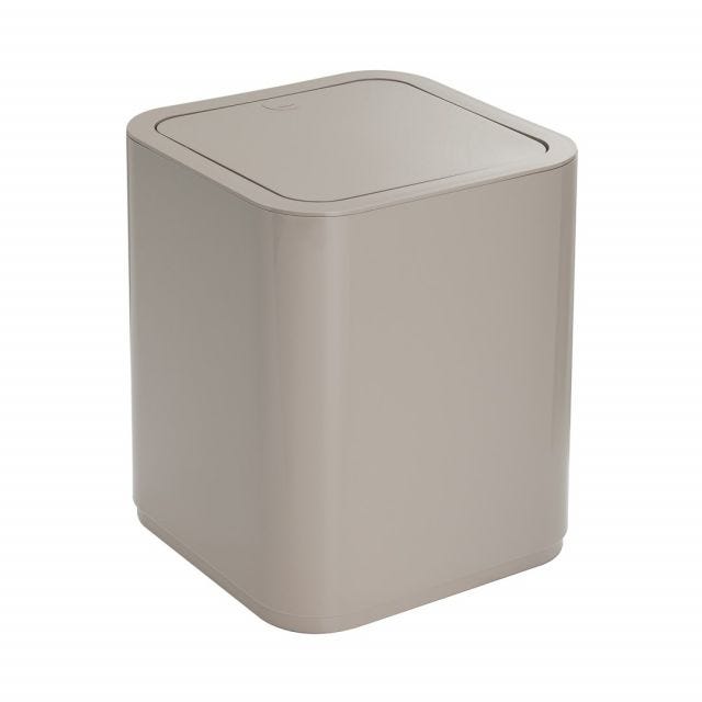 8 LITER, QUADRATISCHER ABFALLEIMER MIT DECKEL IN BEIGE | AGAVE