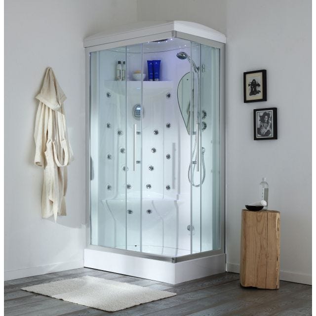 HYDROMASSAGE DUSCHKABINE 70x110 LINKS | IRIDE 