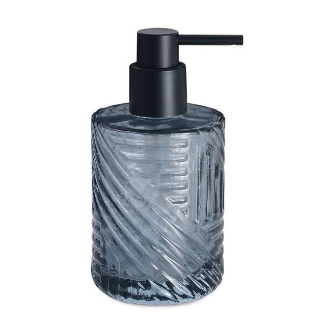 300 ML SEIFENSPENDER IN BLAUEM GLAS KOMPLETT MIT HALTER UND PUMPE | FIORDALISO