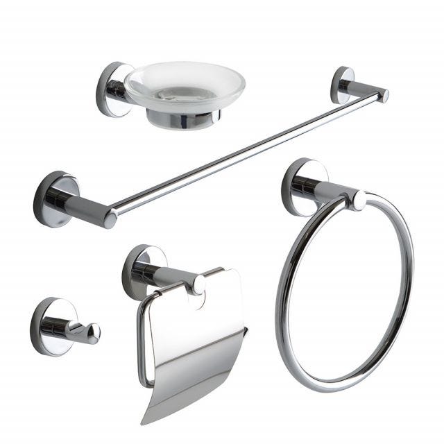 BADACCESSOIRES SET, VERCHROMT UND 5-TEILIG | NECESSARY