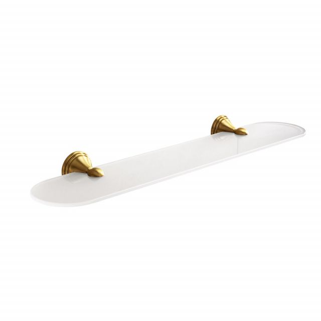 WANDABLAGE AUS GLAS UND BRONZEFARBENEM EDELSTAHL | ROSA